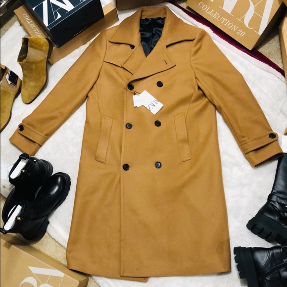 (SOLD OUT) ZARA MAN DOUBLE BREASTED COAT - LARGE - Picture 11 of 14